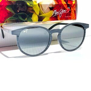NEW!!! Maui Jim Kiawe 809-11D Grey Stripe Neutral Grey Polarized Sunglasses NWT!